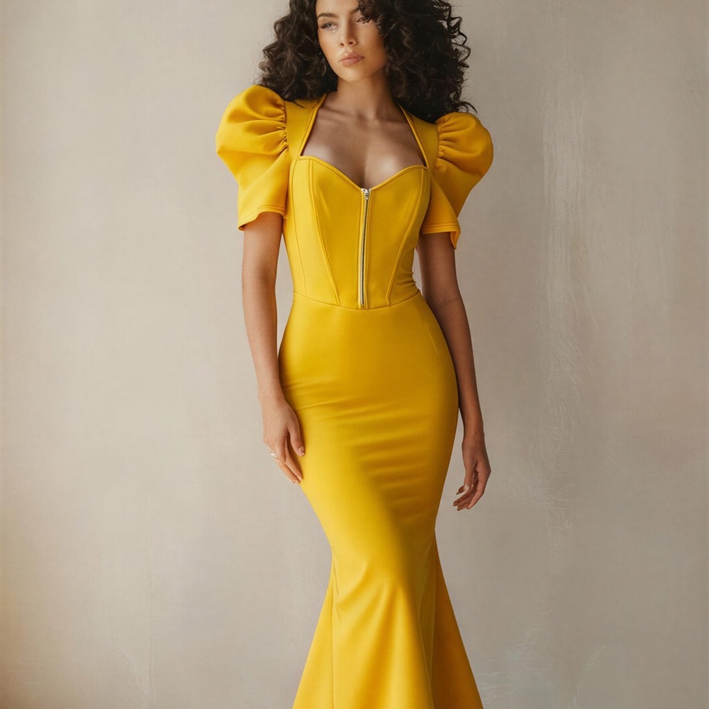 Elegant yellow dress for a princess